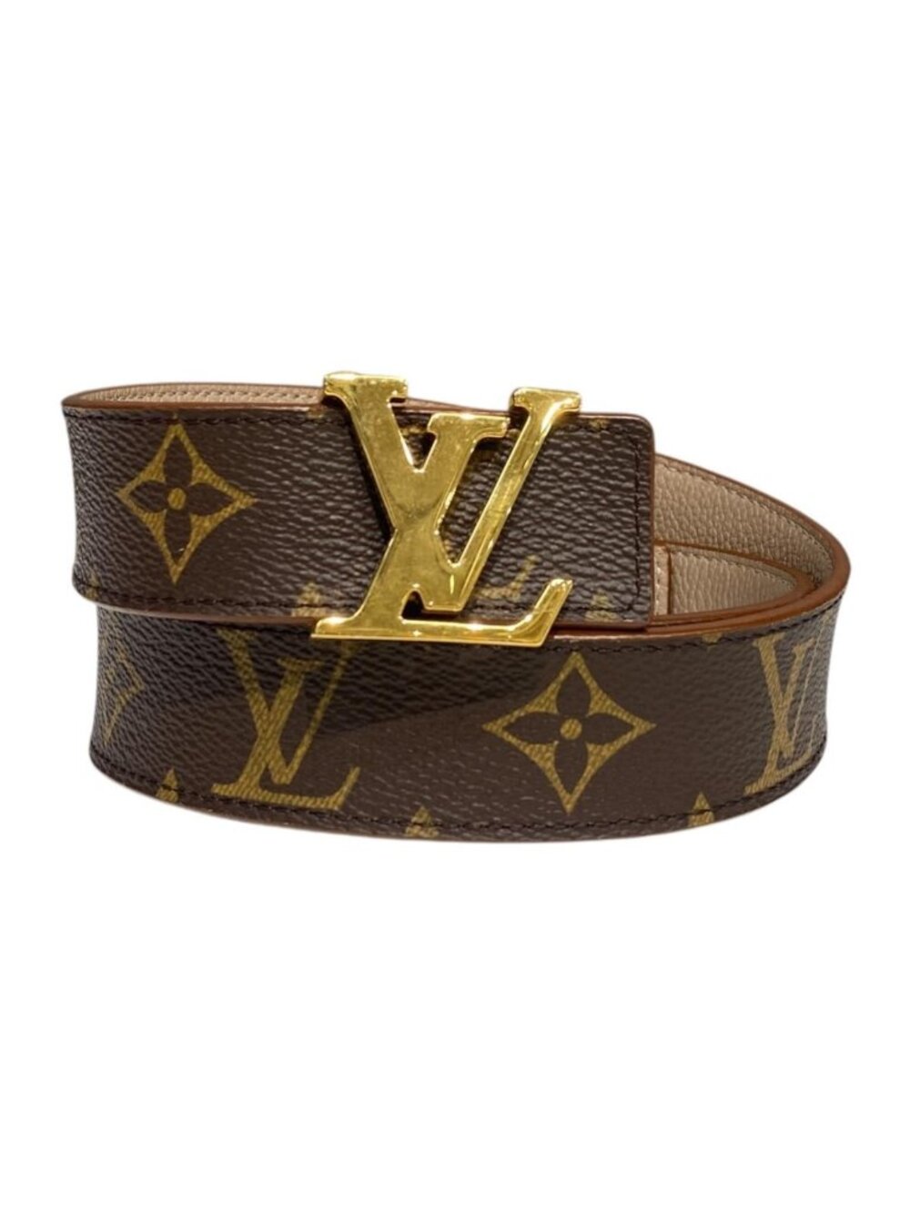Louis Vuitton Belt Ceinture LV Initial Monogram Black Brown Gold